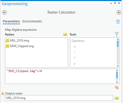 Image of the Raster Calculator